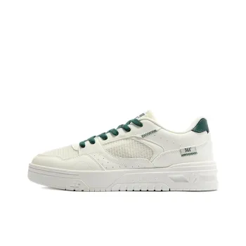 361° Anti Slip And Wear Resistant Breathable Low Top Skateboard Shoes Men's White Green