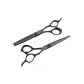 6.0 Inches Black-Flat Scissors+Tooth Scissors