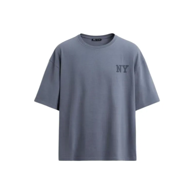 ZARA T Shirts Men Dark Purple-0