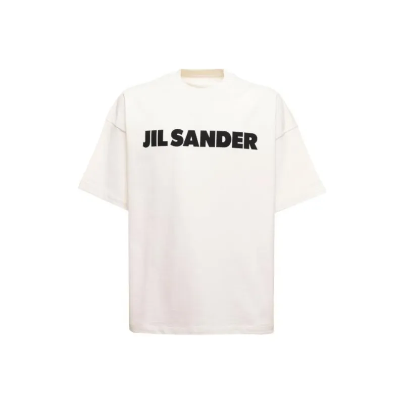 JIL SANDER Boxy Fit Logo Print Cotton T Shirt-0