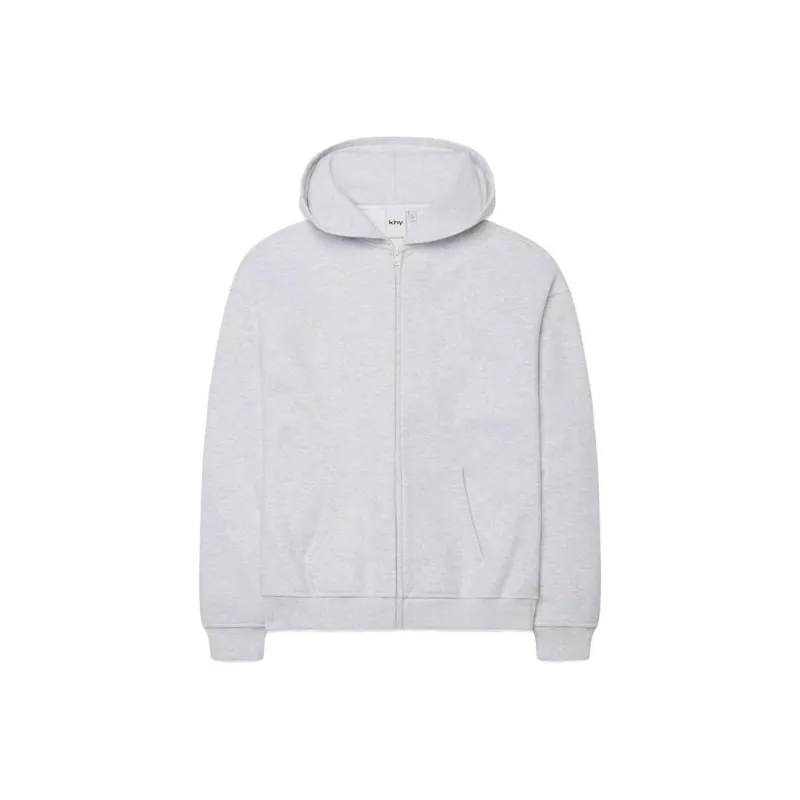 Khy FW23 DROP 003 Collection Fleece Oversized Zip Hoodie Sweatshirt Unisex Gray-0
