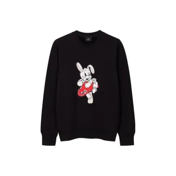 Paul Smith Rabbit Print Cotton Sweatshirt Men's Black