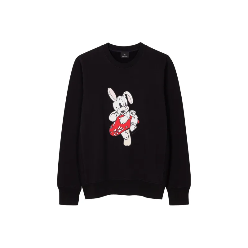 Paul Smith Rabbit Print Cotton Sweatshirt Men's Black-0