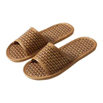 Gentle Welcome Home Slippers Straw Woven Bamboo & Vine Indoor Couple Slip Resistant Soft Sole Slippers