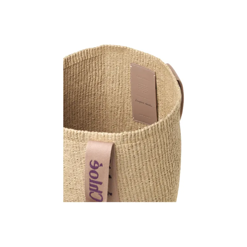 Chloe Woody Paper Handbag Tubas Women's Tan Rose-3
