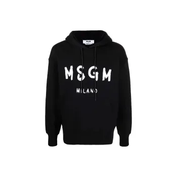 MSGM Logo Printed Drawstring Hoodie