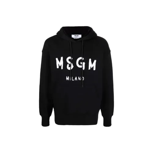 MSGM 블랙 남성 맨투맨