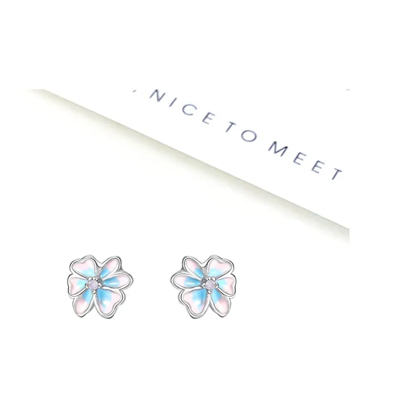 MIDNIGHT MOMENT S999 Silver Stud Earrings Women's-5