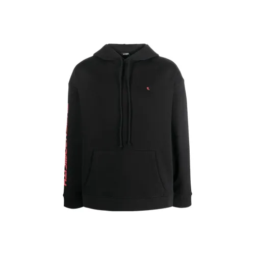 RAF SIMONS Logo Embroidered Drawstring Hoodie
