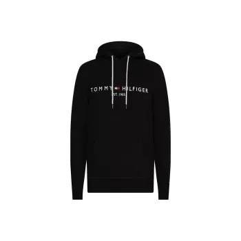 Tommy Hilfiger Big And Tall Tommy Logo Hoodie Big & Tall Black Sweatshirt Men's Dark Blue