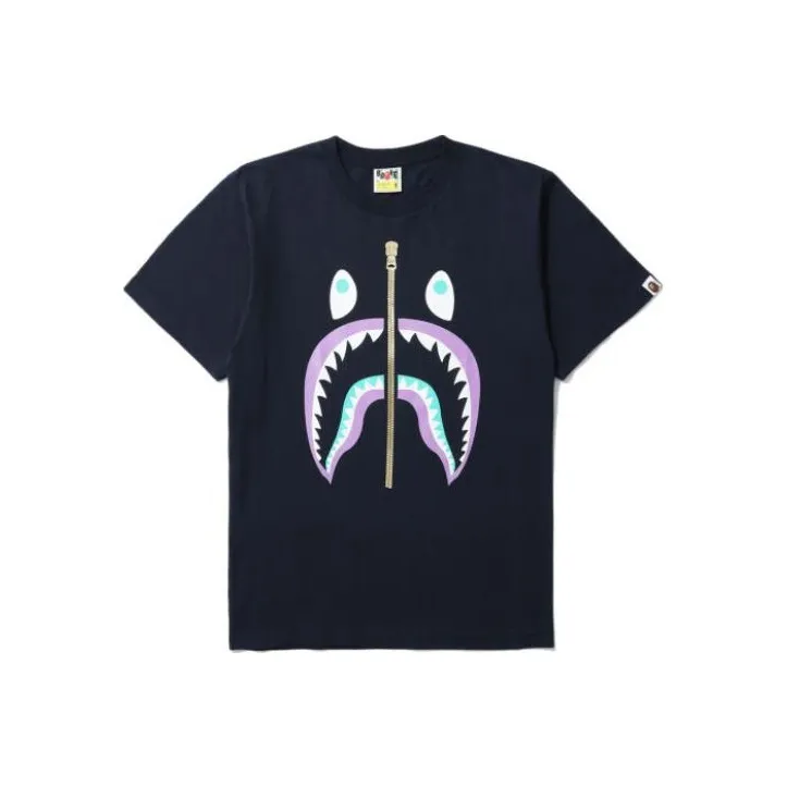 Bape Colors Gold Zip Shark Tee SS19-8