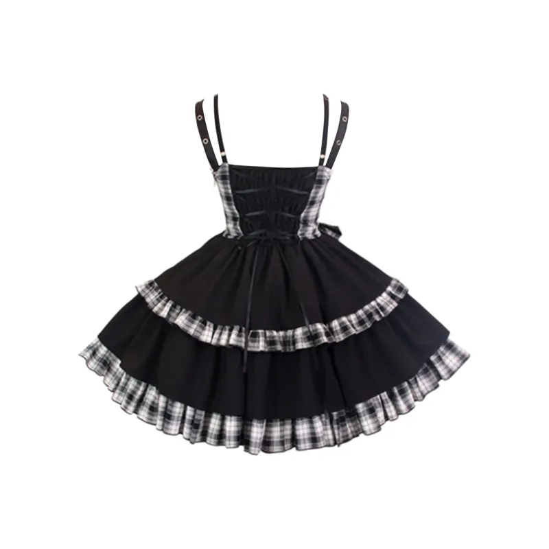 GTLA Slip Dresses Women's Black Red-1