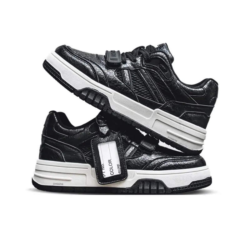 Hong Kong Meng Slip Resistant Breathable Height Increasing Low Top Skateboard Shoes Men's-5