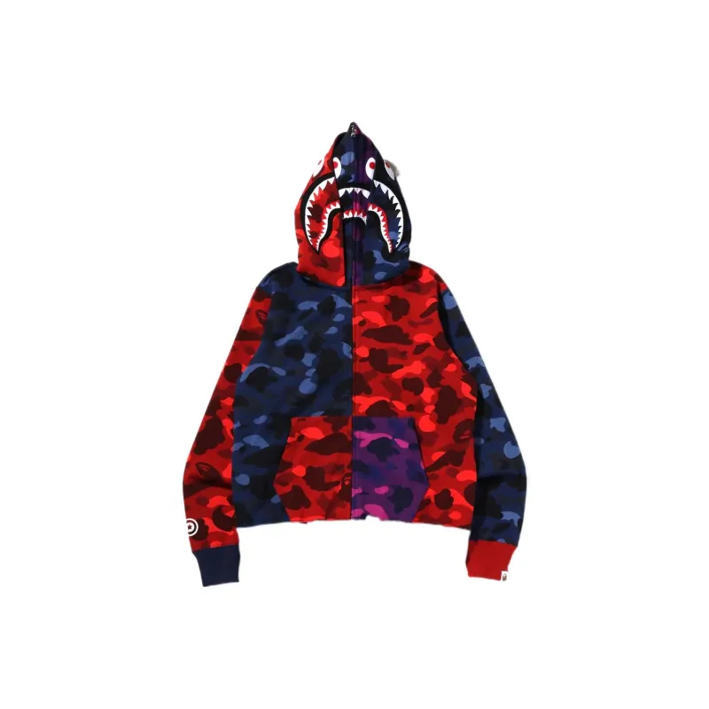 A BATHING APE Mix Camo Shark Hoodie-0