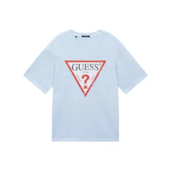 GUESS T Shirts Men Light Blue