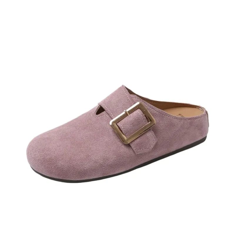 GESHE Rubber Sole Abrasion Resistant Slip Resistant Wrap toe Slippers Women's-5