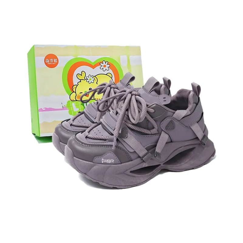 Budding Bear Slip Resistant, Abrasion Resistant, Lightweight, Height Increasing Low Top Chunky Sneakers Women's-12