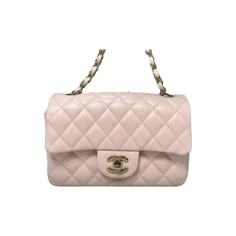 CHANEL Classic Flap CF Logo Crossbody Bag, Shoulder Bag Regular Women's Pink-0