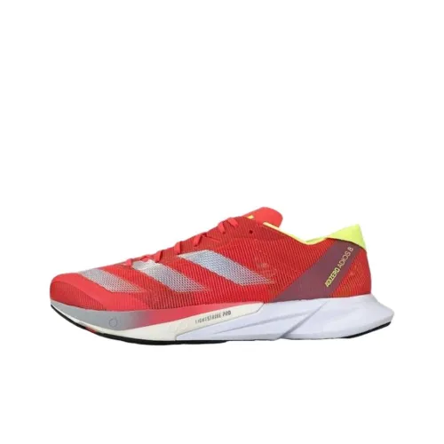 Adidas Adizero Adios 8 Anti Slip Wear Resistant Low Top Running Shoes Men's Red