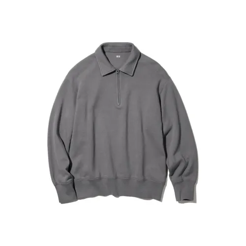 UNIQLO Sweatshirts Men Lead Gray