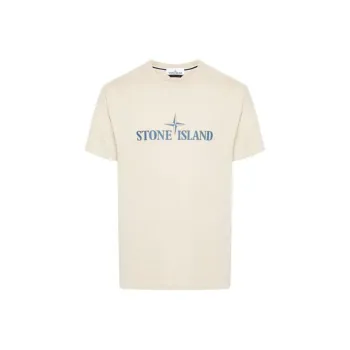 STONE ISLAND Logo Printed Crewneck T Shirt
