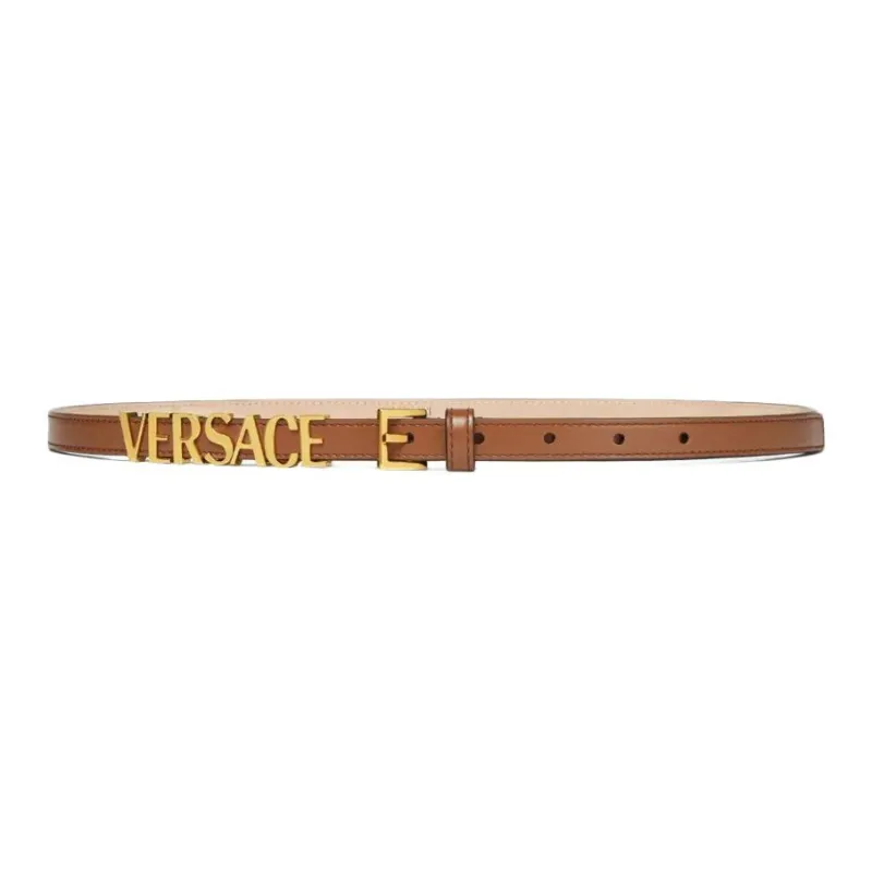 VERSACE Logo print Leather Belt-0