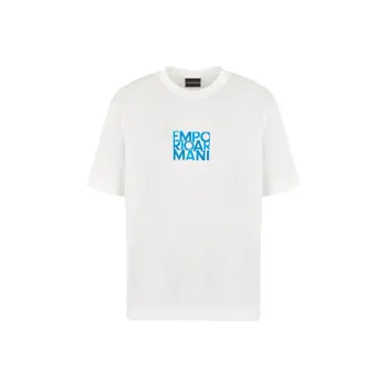 EMPORIO ARMANI Lyocell blend Jersey T shirt With Embroidery And Lettering Print