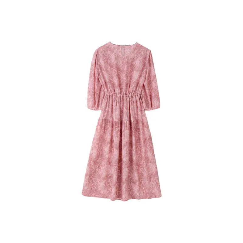 To The West Short Sleeved Dresses Women's Peach Pink-1