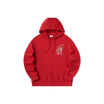 Erke New Year Fireworks Collection Sports Lifestyle Collection Sweatshirt Unisex Prosperous Red