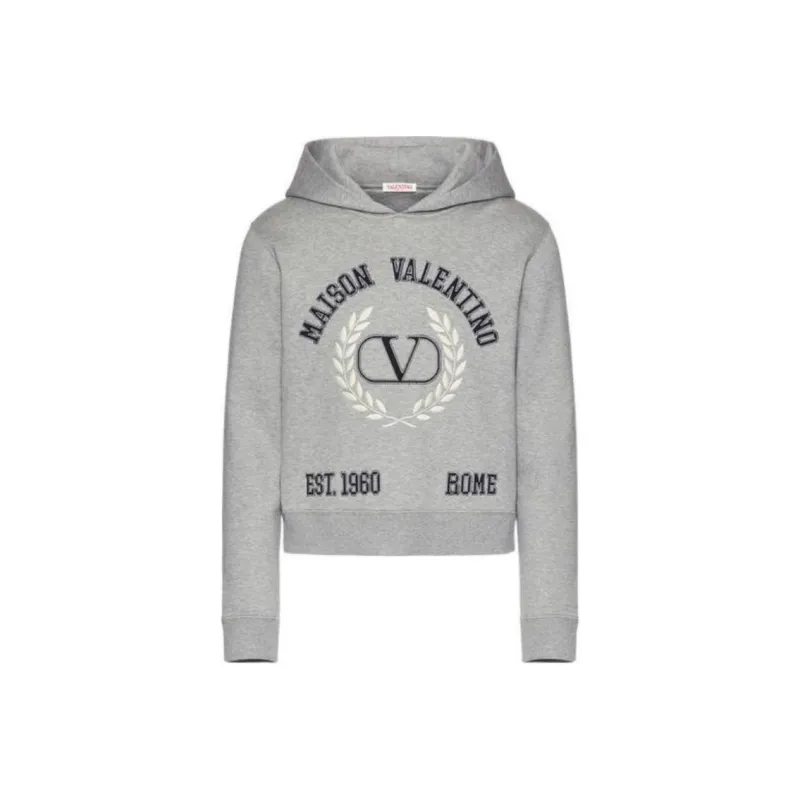 Valentino VLogo Detailed Long-Sleeved Hoodie-0