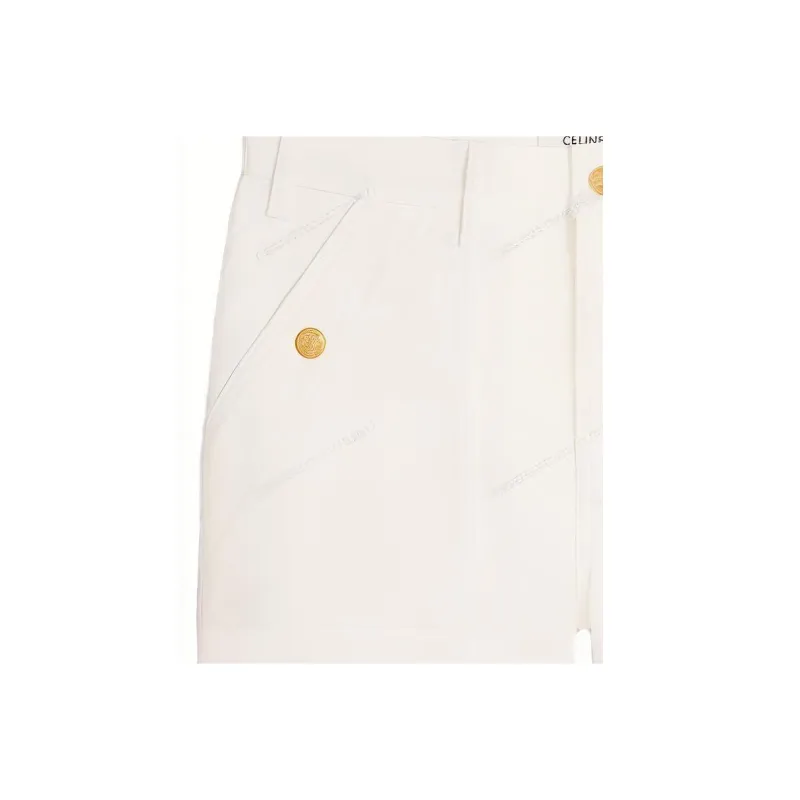 CELINE Suzanne Logo Patch Denim Shorts-4