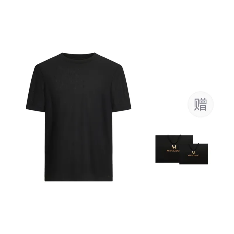MANGANO T Shirts Men Black Comes With Brand Shopping Bag-2