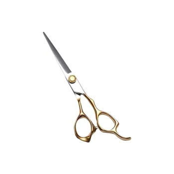 Oukaiman 6 Inch Professional Haircutting Tool Flat Blade Scissors Thinning Scissors Hair