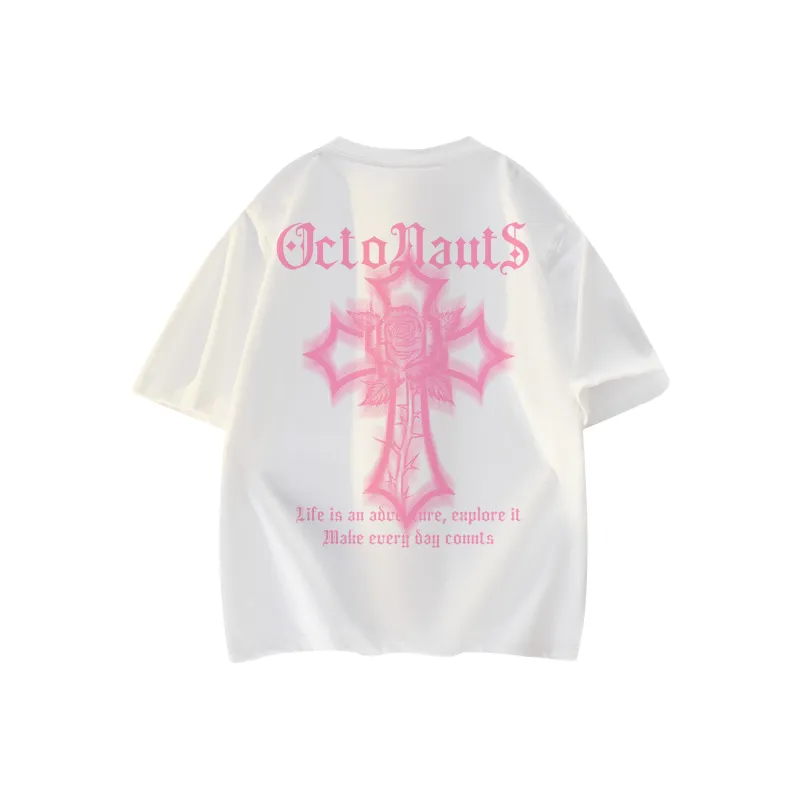 Small Columns Under The Sea T Shirt Unisex White Black-2