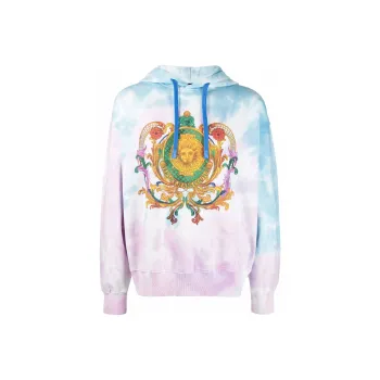 VERSACE Tie Dye Barocco Printed Drawstring Hoodie