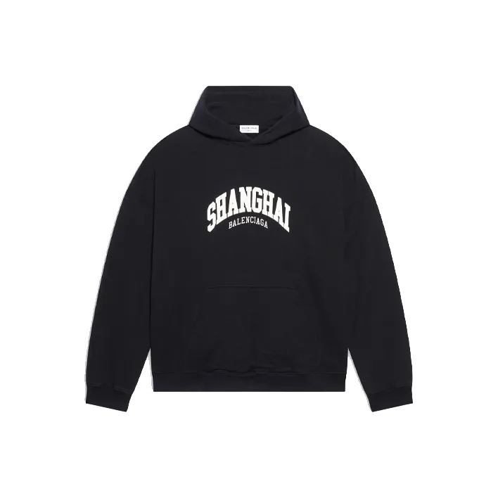 Balenciaga City Collection SS22 Sweatshirt Loose Fit Style Men's Black-0