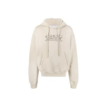 OFF WHITE Logo embroidered Cotton Hoodie