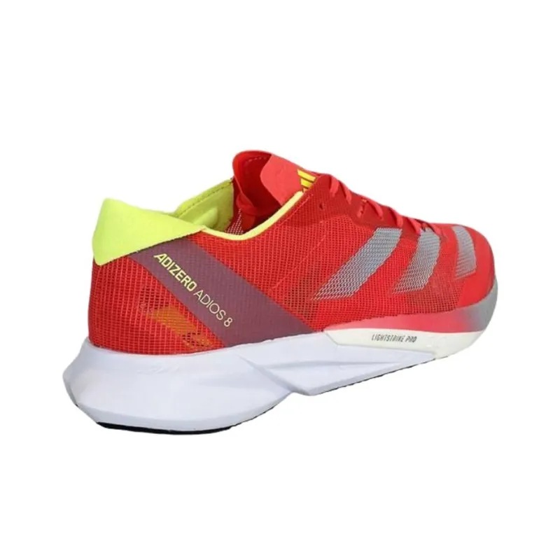 Adidas Adizero Adios 8 Anti Slip Wear Resistant Low Top Running Shoes Men's Red-3