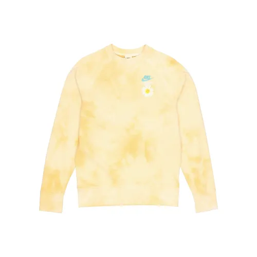 Nike Sportswear Tie Dye Embroidered Daisy Crewneck Sweatshirt 'Gold Sand'