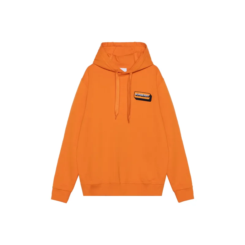 Burberry Logo Applique Cotton Hoodie-0