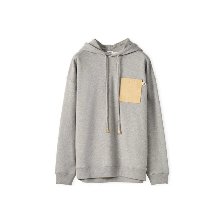 LOEWE Anagram Leather Patch Hoodie-0
