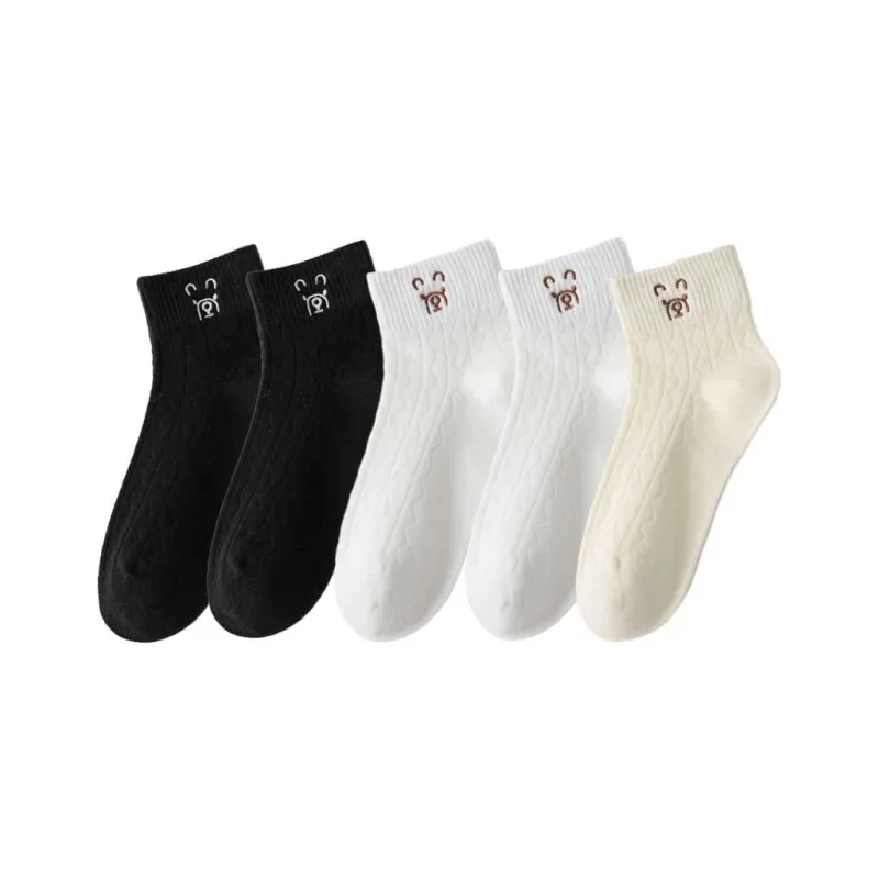 MIIOW Mid Calf Socks Women's 5 Pack-4