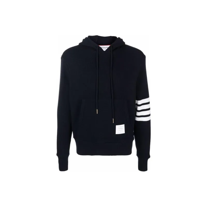 THOM BROWNE Drawstring Knitted Hoodie-0
