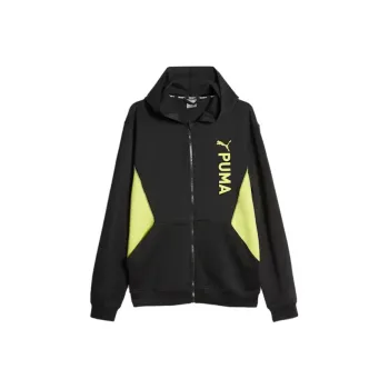 PUMA FIT DOUBLE Men's Full-Zip Hoodie Sweatshirt Men's Black