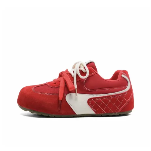 CHERRY&KALIKA Slip Resistant, Abrasion Resistant, Breathable, Lightweight Low Top Casual Shoes Women's Red