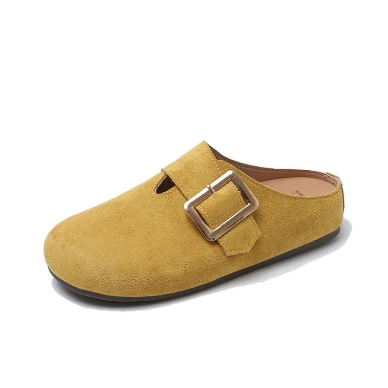GESHE Rubber Sole Abrasion Resistant Slip Resistant Wrap toe Slippers Women's-7