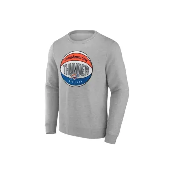 NBA Oklahoma City Thunder Branded Hard Color Graphic Crew Comfortable Round Neck Long-Sleeved T-Shirt Men's Gray