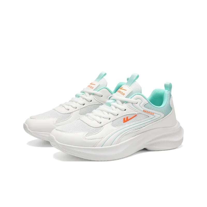 WARRIOR Running Shoes Men Low Top Black/White/White/Gray/White/Moon/Orange-15