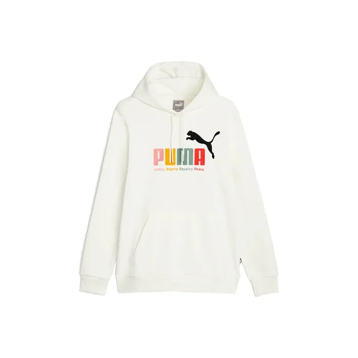 PUMA Hoodie Polaire Multicolore ESS+ Sweatshirt Men's White-0