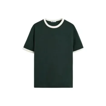 ZARA T Shirts Men Dark Green